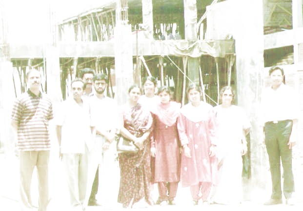 The first group of CCMB scientists visiting the Shantha factory site in 1995