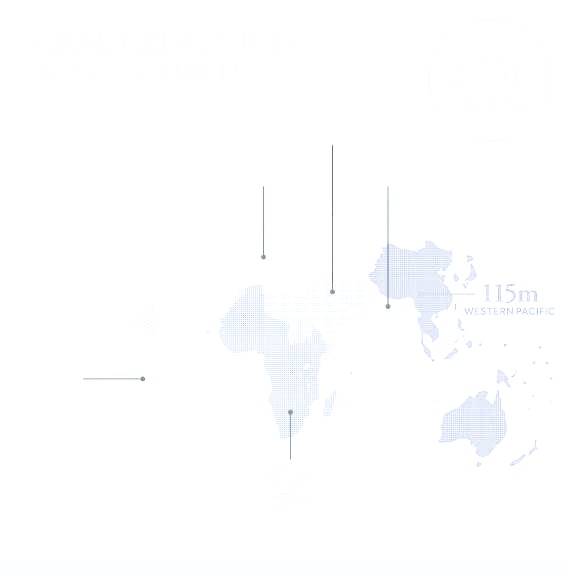 World map infographic showing the global burden of hepatitis B